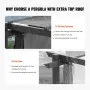 VEVOR 10'x13' Outdoor Retractable Pergola with Canopy, Aluminum Pergola with Retractable Canopy, Modern Pergola with Sun Shade Canopy for Patios, Gardens, Decks, Backyards (Gray)