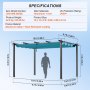 VEVOR 10'x13' Outdoor Retractable Pergola with Canopy, Aluminum Pergola with Retractable Canopy, Modern Pergola with Sun Shade Canopy for Patios, Gardens, Decks, Backyards (Bule)