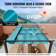 VEVOR 3x4m Outdoor Retractable Pergola with Sun Shade Canopy Aluminum Bule