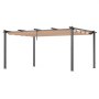 VEVOR 3.6x4.9m Outdoor Retractable Pergola with Canopy, Aluminum Pergola with Retractable Canopy, Modern Pergola with Sun Shade Canopy for Patios, Gardens, Decks, Backyards (Beige)