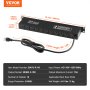 VEVOR 19" 1U PDU 10 Outlets Rack Mount Power Strip Surge  Overload Protection