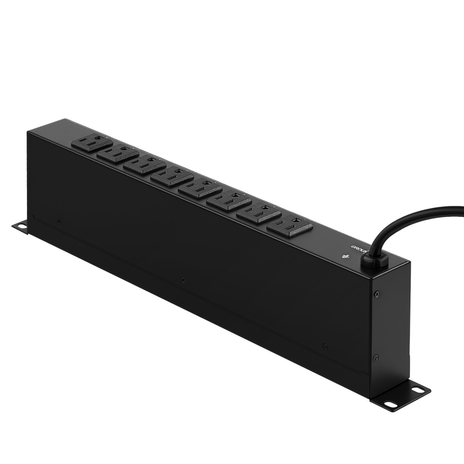 VEVOR 1U PDU, 8 Outlets, Rack Mount Power Strip Fits Standard 19" Server Racks, with Integrated Switch Surge Protection & Overload Protection, 110-125V/15A, Ideal for Home and Office