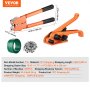 VEVOR Banding Strapping Kit with Strapping Tensioner Tool, Banding Sealer Tool, 300 m Length PET Band, 300 Metal Seals, Pallet Packaging Strapping Banding Kit Banding Packaging Strapping for Packing