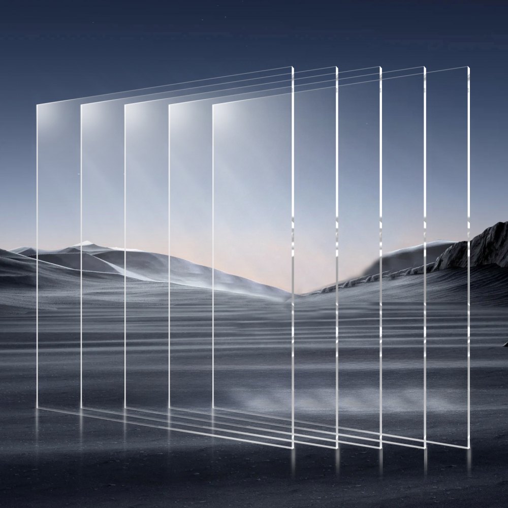 VEVOR PET/genomskinliga ark, 5-pack plastark, 24 x 36 tum 0,04 tum tjocka transparenta, flexibla plastpaneler för hantverk, reservglas för bildram, gör-det-själv-displayprojekt, lätt att skära