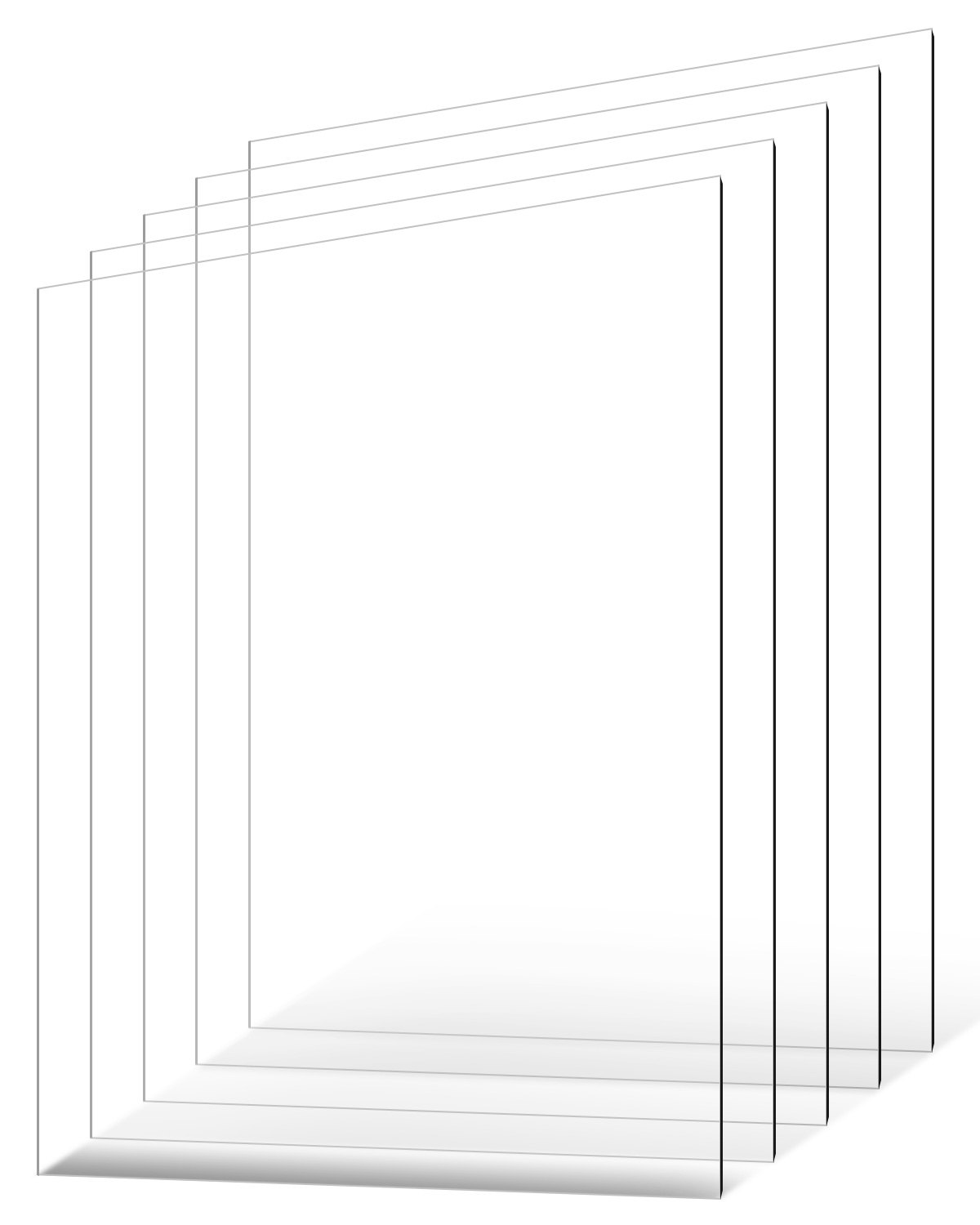 VEVOR PET/Plexiglass Sheets, 5-Pack Plastic Sheet, 610 x 914 mm 1 mm Thick Transparent Clear Flexible Plastic Panels for Craft, Replacement Picture Frame Glass, DIY Display Project, Easy to Cut