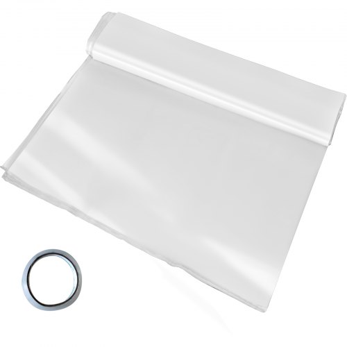 VEVOR Greenhouse Film 12 x 25 ft, Greenhouse Polyethylene Film 6 Mil Thickness, Greenhouse Plastic Greenhouse Clear Plastic Film UV Resistant, Polyethylene Film Keep Warming, Superior Toughness