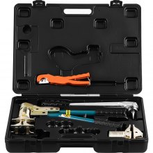 VEVOR Pipe Clamp Tools, 16/20/25/32 mm PEX Clamping Tool, Manual Pipe Clamping Tool Fitting with a Cutter and Expanding Tool, PEX-1632 Pipe Pressing Plier Fork for PEX/PVC Tube Plumbing and Fitting