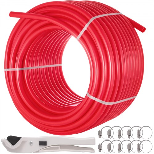 VEVOR Pex Pipe Tubing 1 Inch 300ft Pex Tubing Non-Barrier Radiant Water Plumbing Pipe Pex-B ?1" Non-Barrier/300FT/Red?