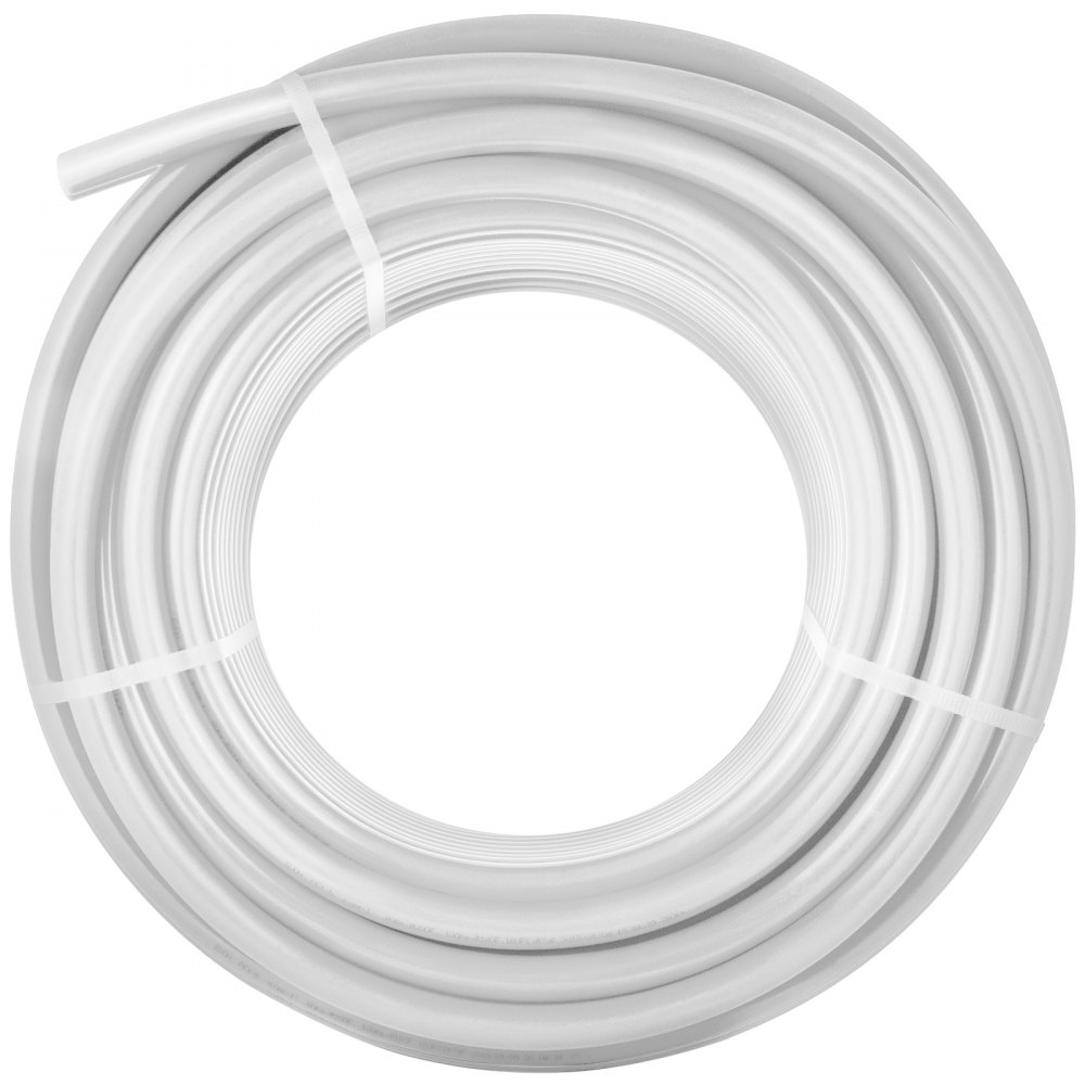 VEVOR Oxygen Non-Barrier PEX Tubing 300 Ft White 3/4 Inch PEX Pipe Radiant Heat Floor EVOH Pex-B Heat Durable Plumbing Flexible for Residential Commercial Heating Plumbing