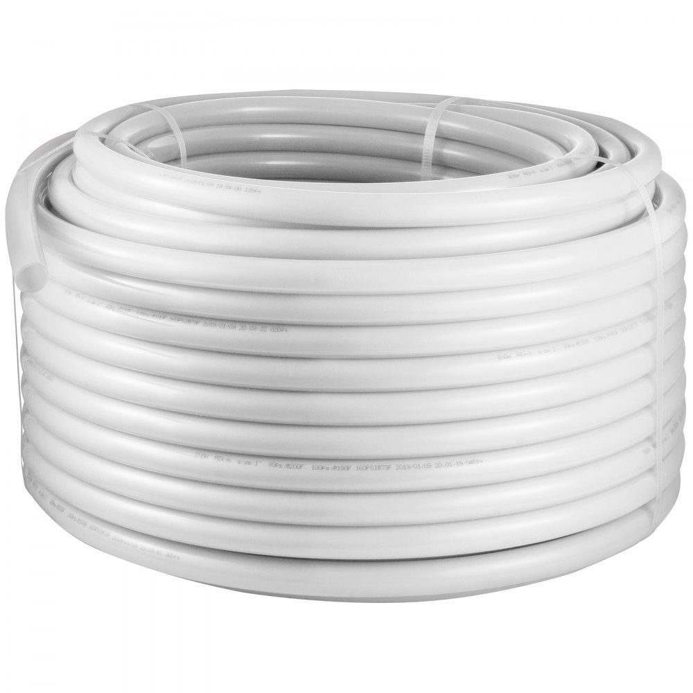 VEVOR Oxygen Non-Barrier PEX Tubing 300 Ft White 3/4 Inch PEX Pipe Radiant Heat Floor EVOH Pex-B Heat Durable Plumbing Flexible for Residential Commercial Heating Plumbing