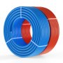 Tubería VEVOR PEX de 3/4 pulgadas, 2 x 100 pies de longitud, tubería flexible PEX-A para agua potable, líneas de agua Pex para agua fría/caliente y fácil restauración, aplicaciones de plomería con cortador gratuito, azul y rojo