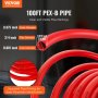 Tubo VEVOR PEX de 3/4 pulgadas, 100 pies de longitud, tubo flexible PEX-B para agua potable, líneas de agua Pex para agua fría/caliente y fácil restauración, aplicaciones de plomería con cortador y abrazaderas gratis, rojo