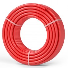 VEVOR PEX Pipe 3/4 Inch, 100 Feet Length PEX-B Flexible Pipe Tubing for Potable Water, Pex Water Lines for Hot/Cold Water & Easily Restore, Plumbing Applications with Free Cutter & Clamps ,Red
