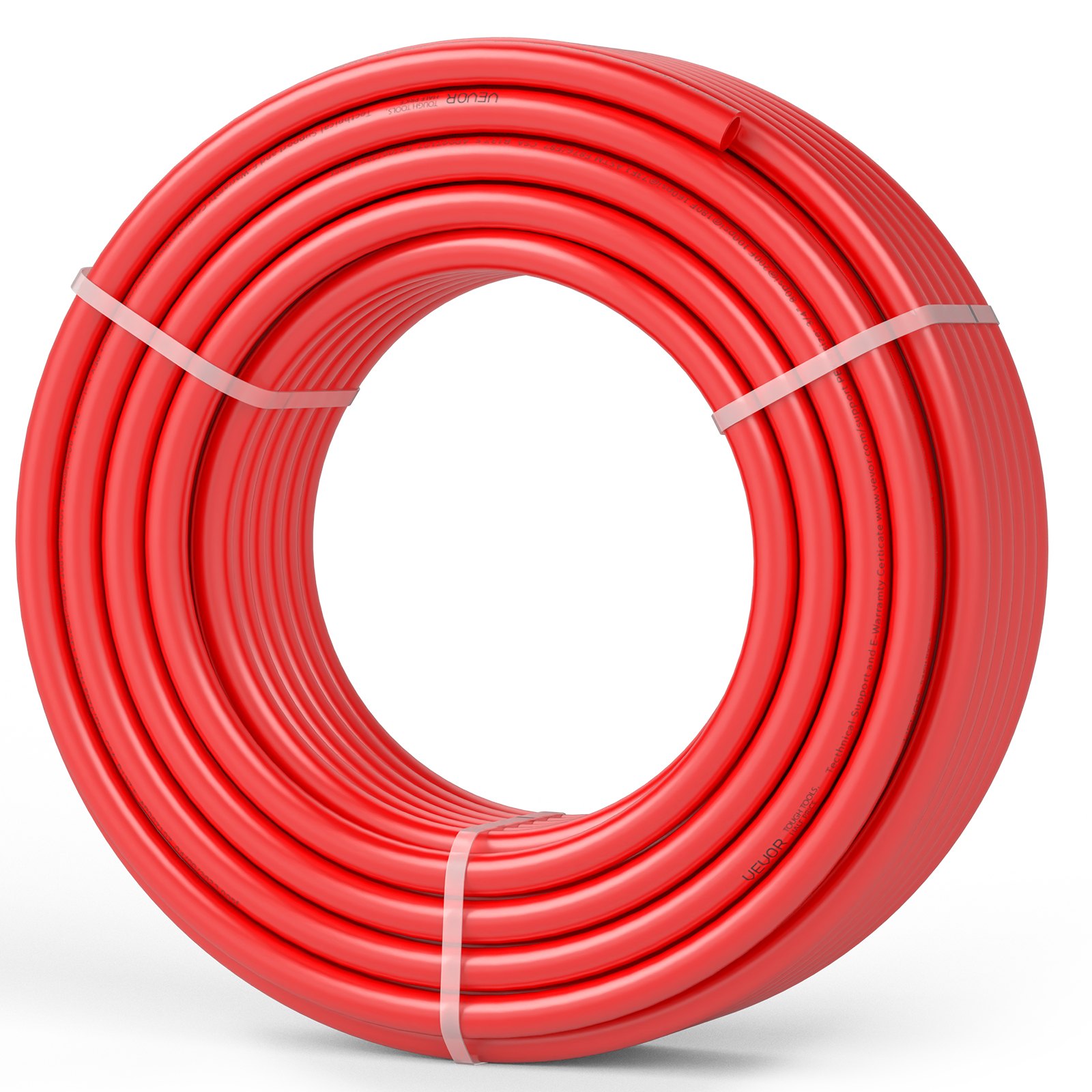 VEVOR PEX Pipe 3/4 Inch, 100 Feet Length PEX-B Flexible Pipe Tubing for Potable Water, Pex Water Lines for Hot/Cold Water & Easily Restore, Plumbing Applications with Free Cutter & Clamps ,Red