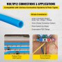 VEVOR Pex Tubing, 1\" Pex Pipe 300ft Flexible Pex Hose Non Oxygen Barrier Pex Tube Coil 80-160psi Pex Water Line Blue Pex Piping for Hot & Cold Water Plumbing Open Loop Radiant Floor Heating System