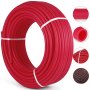 VEVOR 1/2 Inch X 500Ft PEX Tubing Pipe O2 EVOH PexB Hydronic Radiant Floor Heating System, 1/2", Red, Oxygen Barrier