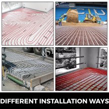 VEVOR 1/2 Inch X 500Ft PEX Tubing Pipe O2 EVOH PexB Hydronic Radiant Floor Heating System, 1/2\", Red, Oxygen Barrier