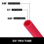 Pex Water Tubing Pipe Non-barrier Hose For Radiant Floor Heat Red 3/4" 500ft