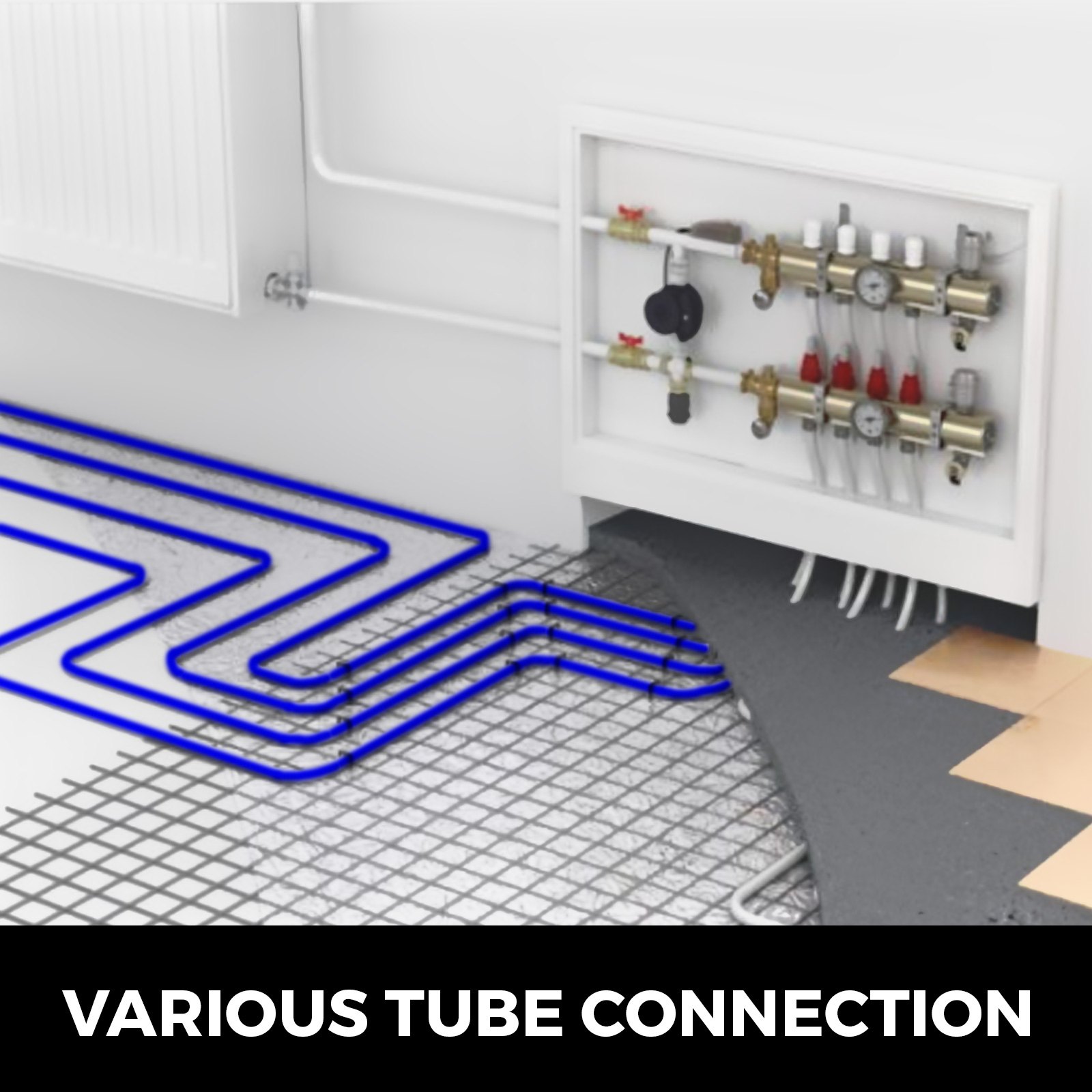 VEVOR 3/4" PEX Tubing 500Ft Non-Barrier PEX Pipe Blue Pex-b Tube Coil for Hot and Cold Water Plumbing Open Loop Radiant Floor Heating System PEX Tubing (3/4" Non-Barrier, 500Ft/Blue)