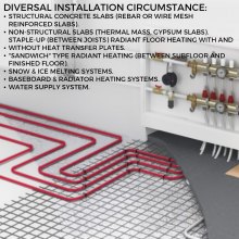 VEVOR Oxygen Barrier PEX Tubing - 1/2 Inch X 900 Feet Tube Coil - EVOH PEX-B Pipe for Residential Commercial Radiant Floor Heating Pex Pipe (1/2\" O2-Barrier, 900Ft/Red)