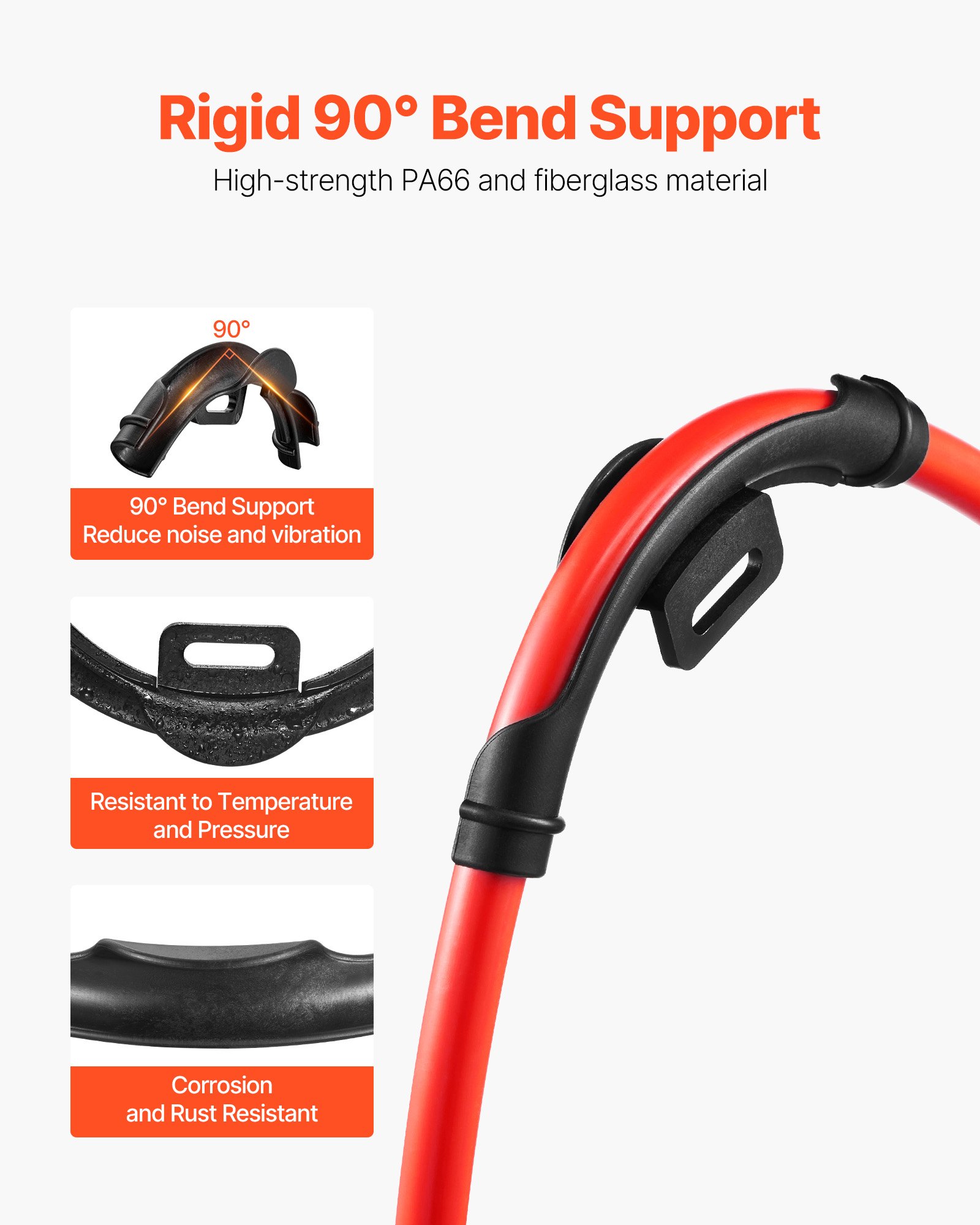 VEVOR PEX Tubing Bend Support, 20 Packs 90-Degree Elbow Bend Support Compatible with 1/2-inch PEX Pipes, Corrosion & Rust Resistant Pex Clamps Pipe Holder with Nail Tab