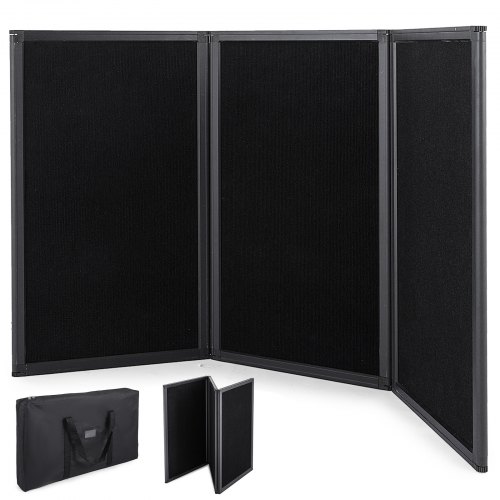 3 Panel Table Top Display - Tri-fold Presentation Board In Matte Black
