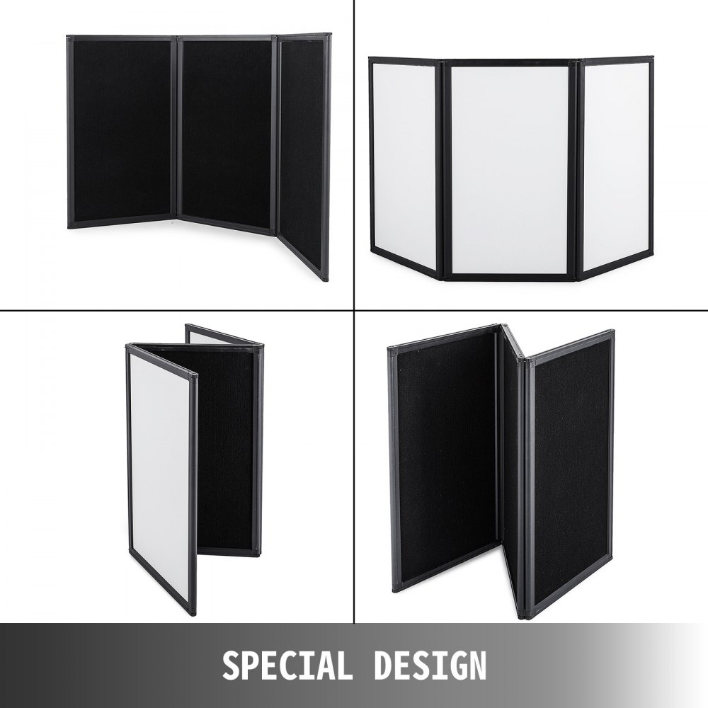 3 Panel Table Top Display - Tri-fold Presentation Board In Matte Black