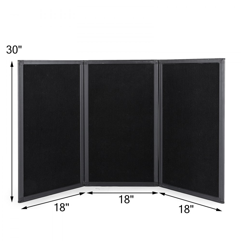 3 Panel Table Top Display - Tri-fold Presentation Board In Matte Black