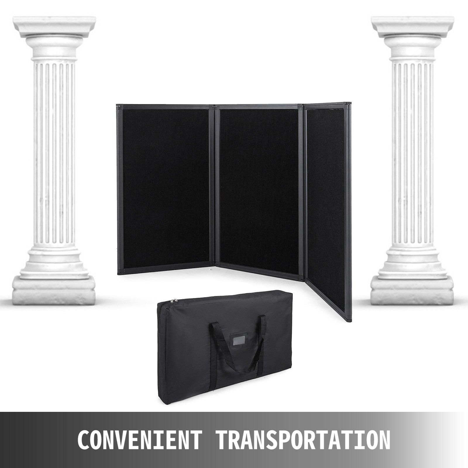 3 Panel Table Top Display - Tri-fold Presentation Board In Matte Black
