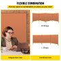 VEVOR Office Partition Room Divider Wall 71" x 72" Privacy Office Divider Brown