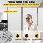 VEVOR Office Partition 89" W x 14" D x 72.8" H Room Divider 3-Panel Office Divider Folding Portable Office Walls with Non-See-Through Fabric Room Partition Light Gray for Room Office Restaurant