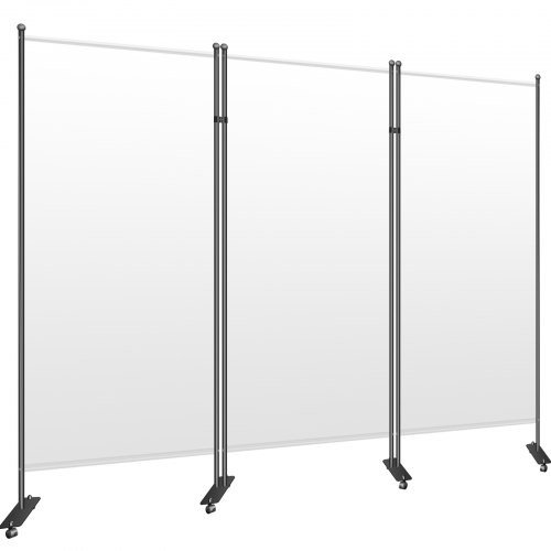 VEVOR Office Partition 89" W x 14" D x 73" H Room Divider Wall 3-Panel Office Divider Folding Portable Office Walls Divider with Non-See-Through Fabric Room Partition White for Room Office Restaurant