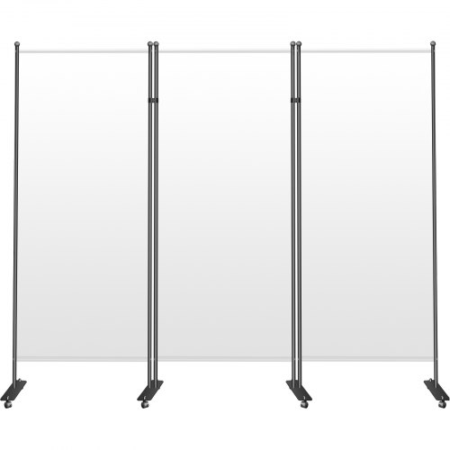 VEVOR Office Partition 89" W x 14" D x 73" H Room Divider Wall 3-Panel Office Divider Folding Portable Office Walls Divider with Non-See-Through Fabric Room Partition White for Room Office Restaurant