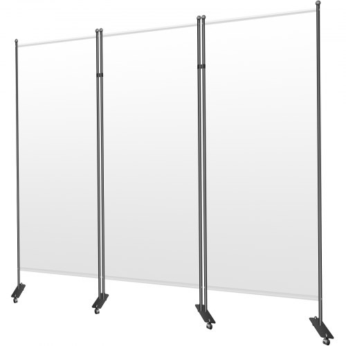 VEVOR Office Partition 89" W x 14" D x 73" H Room Divider Wall 3-Panel Office Divider Folding Portable Office Walls Divider with Non-See-Through Fabric Room Partition White for Room Office Restaurant