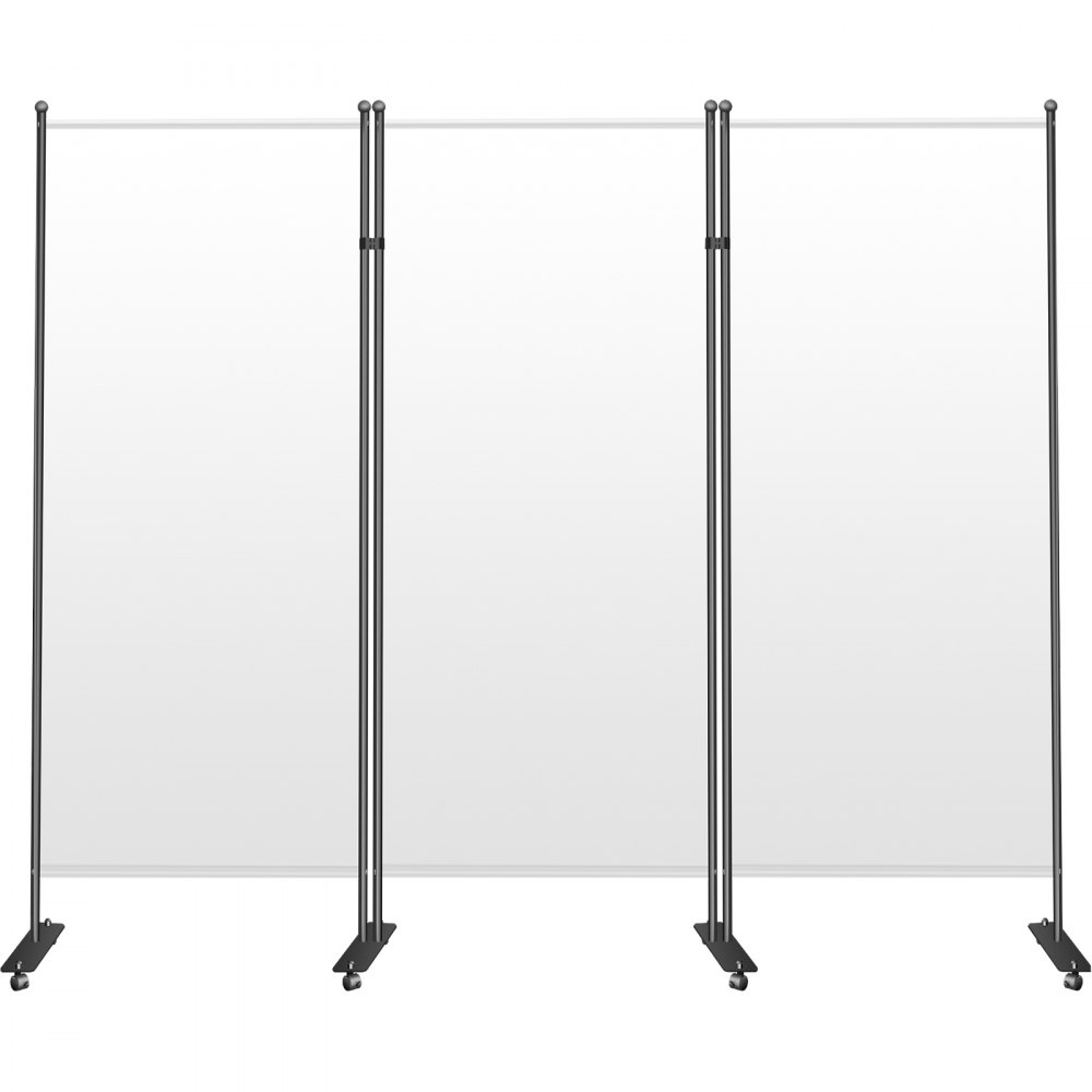 VEVOR Office Partition 89" W x 14" D x 73" H Room Divider Wall 3-Panel Office Divider Folding Portable Office Walls Divider with Non-See-Through Fabric Room Partition White for Room Office Restaurant