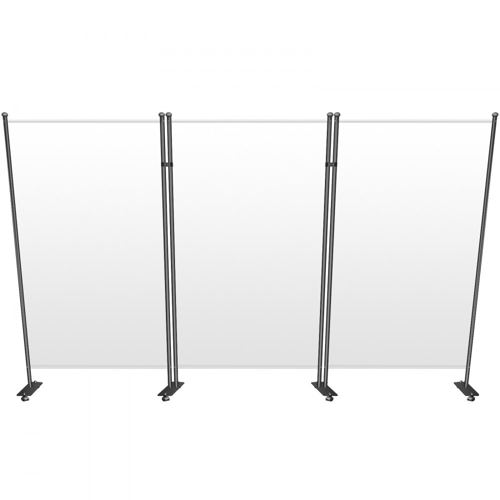 VEVOR Office Partition 89" W x 14" D x 73" H Room Divider Wall 3-Panel Office Divider Folding Portable Office Walls Divider with Non-See-Through Fabric Room Partition White for Room Office Restaurant