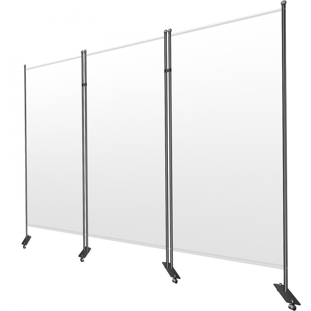 VEVOR Office Partition 89" W x 14" D x 73" H Room Divider Wall 3-Panel Office Divider Folding Portable Office Walls Divider with Non-See-Through Fabric Room Partition White for Room Office Restaurant