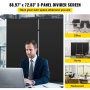 VEVOR Office Partition 89" W x 14" D x 73" H Room Divider Wall 3-Panel Office Divider Folding Portable Office Walls Divider with Non-See-Through Fabric Room Partition Black for Room Office Restaurant