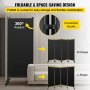 VEVOR Office Partition 89" W x 14" D x 73" H Room Divider Wall 3-Panel Office Divider Folding Portable Office Walls Divider with Non-See-Through Fabric Room Partition Black for Room Office Restaurant