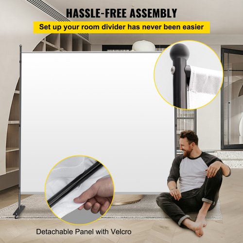VEVOR Office Partition 71" W x 14" D x 72" H Room Divider Wall w/Thicker Non-See-Through Fabric Office Divider Steel Base Portable Office Walls Divider Cream Room Partition for Room Office Restaurant