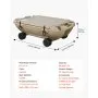VEVOR Floating Cooler, 40 QT Floating Ice Chest with Dry Storage, Wheels & Tow Rope, Premium LLDPE Amphibious Drink Cooler for Water & Land, Stable Cruiser on Lake, River, Pool, Beach, Kayak, Apricot
