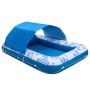 VEVOR Inflatable Pool Float with UPF 50+ Canopy, 2.09 x 1.4m Large Tanning Pool Floating Lounger for Adults, 250kg Capacity Sunbathing Lounger Floaties with Pillow, Phone & Cup Holder for Water Fun