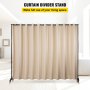 VEVOR Curtain Divider Stand, 8 x 10 ft, 4 Rolling Wheels Room Divider Kit, Aluminum Alloy Frame, Blackout Curtain & Portable Oxford Bag Included, Expandable Room Divider for Office, Conference Beige