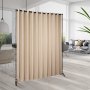 Suport separator perdea VEVOR, 8 x 10 ft, kit separator cameră cu 4 roți, cadru din aliaj de aluminiu, perdea opacă și geantă Oxford portabilă incluse, separator cameră extensibil pentru birou, bej pentru conferințe