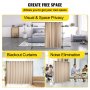 VEVOR Curtain Divider Stand, 10 x 8 ft, 4 Rolling Wheels Room Divider Kit, Aluminum Alloy Frame, Blackout Curtain & Portable Oxford Bag Included, Expandable Room Divider for Office, Conference Beige