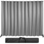 VEVOR Room Divider Kit, 8 ft x 10 ft, 4 Rolling Wheels Curtain Divider Stand, Aluminum Alloy Frame, Blackout Curtain & Portable Oxford Bag Included, Expandable Room Divider for Office (Silver)