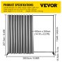 VEVOR Room Divider Privacy Screen Rolling Partition Screen Home Office Dorm
