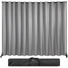 VEVOR Curtain Divider Stand, 8 x 10 ft, 4 Rolling Wheels Room Divider Kit, Aluminum Alloy Frame, Blackout Curtain & Portable Oxford Bag Included, Expandable Room Divider for Office, Conference Silver