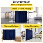 VEVOR Room Divider Kit, 8 ft x 10 ft, 4 Rolling Wheels Curtain Divider Stand, Aluminum Alloy Frame, Blackout Curtain & Portable Oxford Bag Included, Expandable Room Divider for Office (Navy)