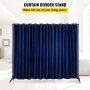 VEVOR Curtain Divider Stand, 8 ft x 10 ft, 4 Rolling Wheels Room Divider Kit, Aluminum Alloy Frame, Blackout Curtain & Portable Oxford Bag Included, Expandable Room Divider for Office, Conference Navy